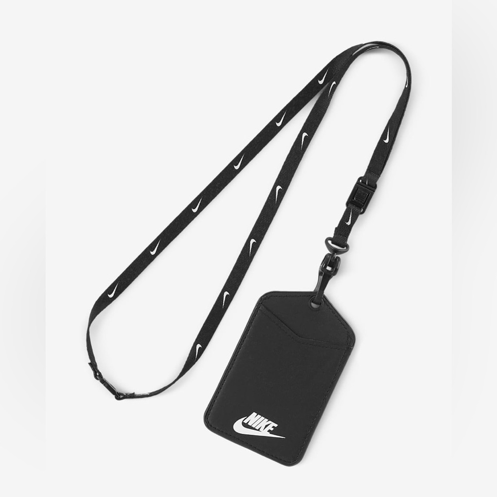 Nike Black Lanyard with Logo Card Holder